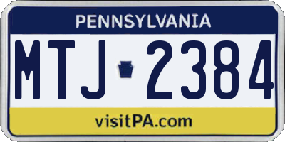 PA license plate MTJ2384
