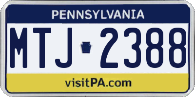 PA license plate MTJ2388