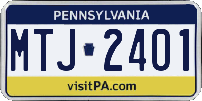 PA license plate MTJ2401