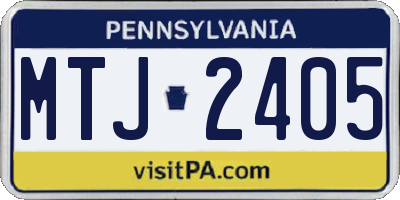 PA license plate MTJ2405