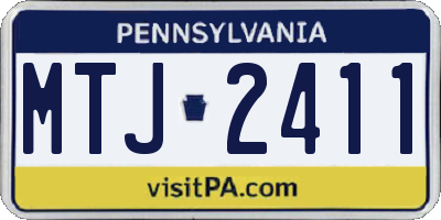 PA license plate MTJ2411