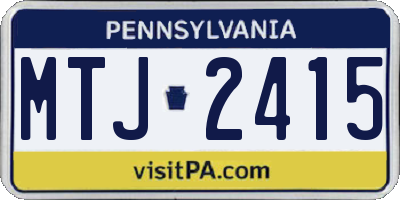 PA license plate MTJ2415
