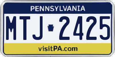PA license plate MTJ2425
