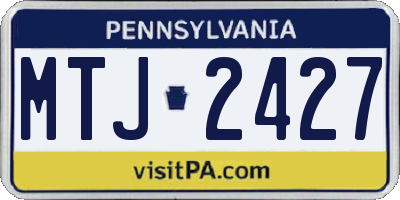 PA license plate MTJ2427