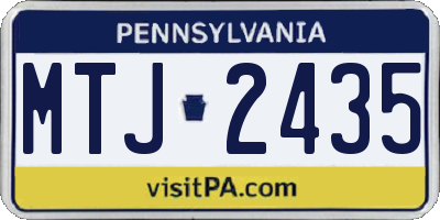 PA license plate MTJ2435