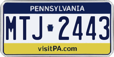 PA license plate MTJ2443