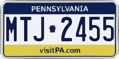 PA license plate MTJ2455
