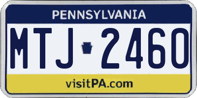PA license plate MTJ2460