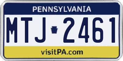 PA license plate MTJ2461