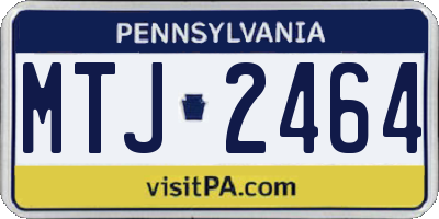 PA license plate MTJ2464