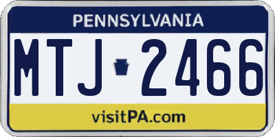 PA license plate MTJ2466
