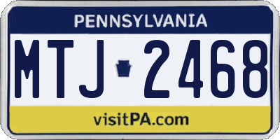 PA license plate MTJ2468
