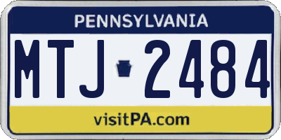 PA license plate MTJ2484