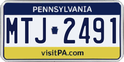 PA license plate MTJ2491