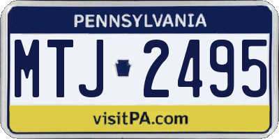 PA license plate MTJ2495