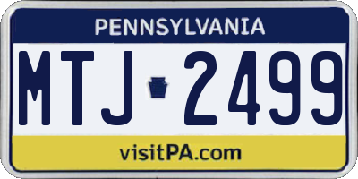 PA license plate MTJ2499