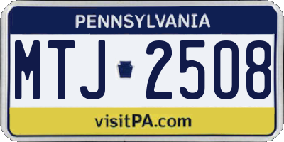 PA license plate MTJ2508