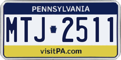PA license plate MTJ2511