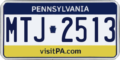 PA license plate MTJ2513