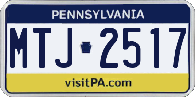 PA license plate MTJ2517