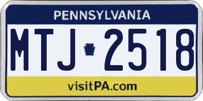PA license plate MTJ2518