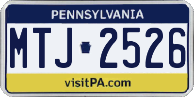 PA license plate MTJ2526