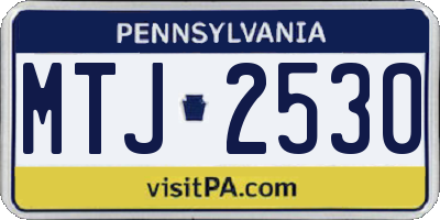 PA license plate MTJ2530