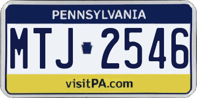 PA license plate MTJ2546