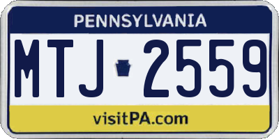 PA license plate MTJ2559