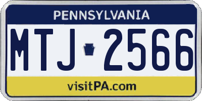 PA license plate MTJ2566