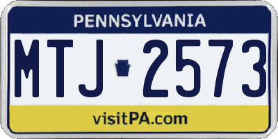 PA license plate MTJ2573