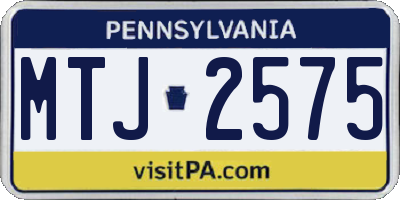 PA license plate MTJ2575
