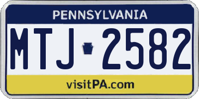 PA license plate MTJ2582