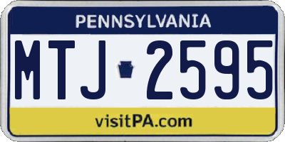 PA license plate MTJ2595