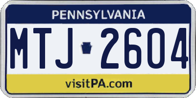 PA license plate MTJ2604