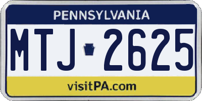 PA license plate MTJ2625