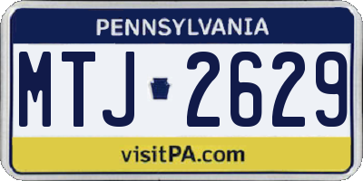 PA license plate MTJ2629