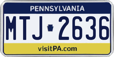 PA license plate MTJ2636