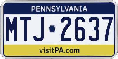 PA license plate MTJ2637