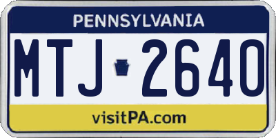 PA license plate MTJ2640