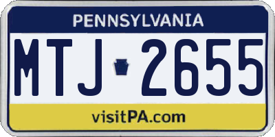 PA license plate MTJ2655