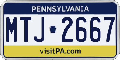 PA license plate MTJ2667