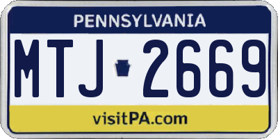 PA license plate MTJ2669