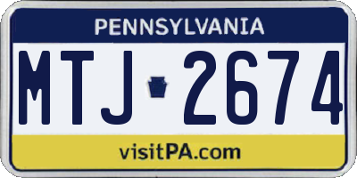 PA license plate MTJ2674