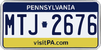 PA license plate MTJ2676