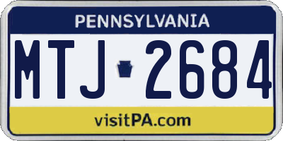 PA license plate MTJ2684