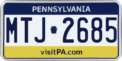 PA license plate MTJ2685