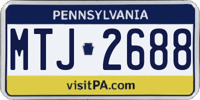 PA license plate MTJ2688