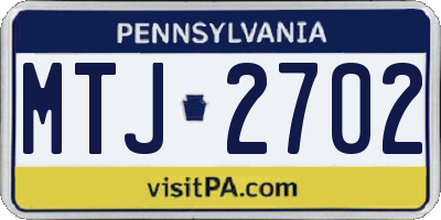 PA license plate MTJ2702