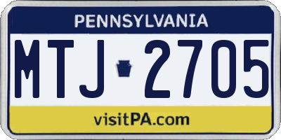 PA license plate MTJ2705